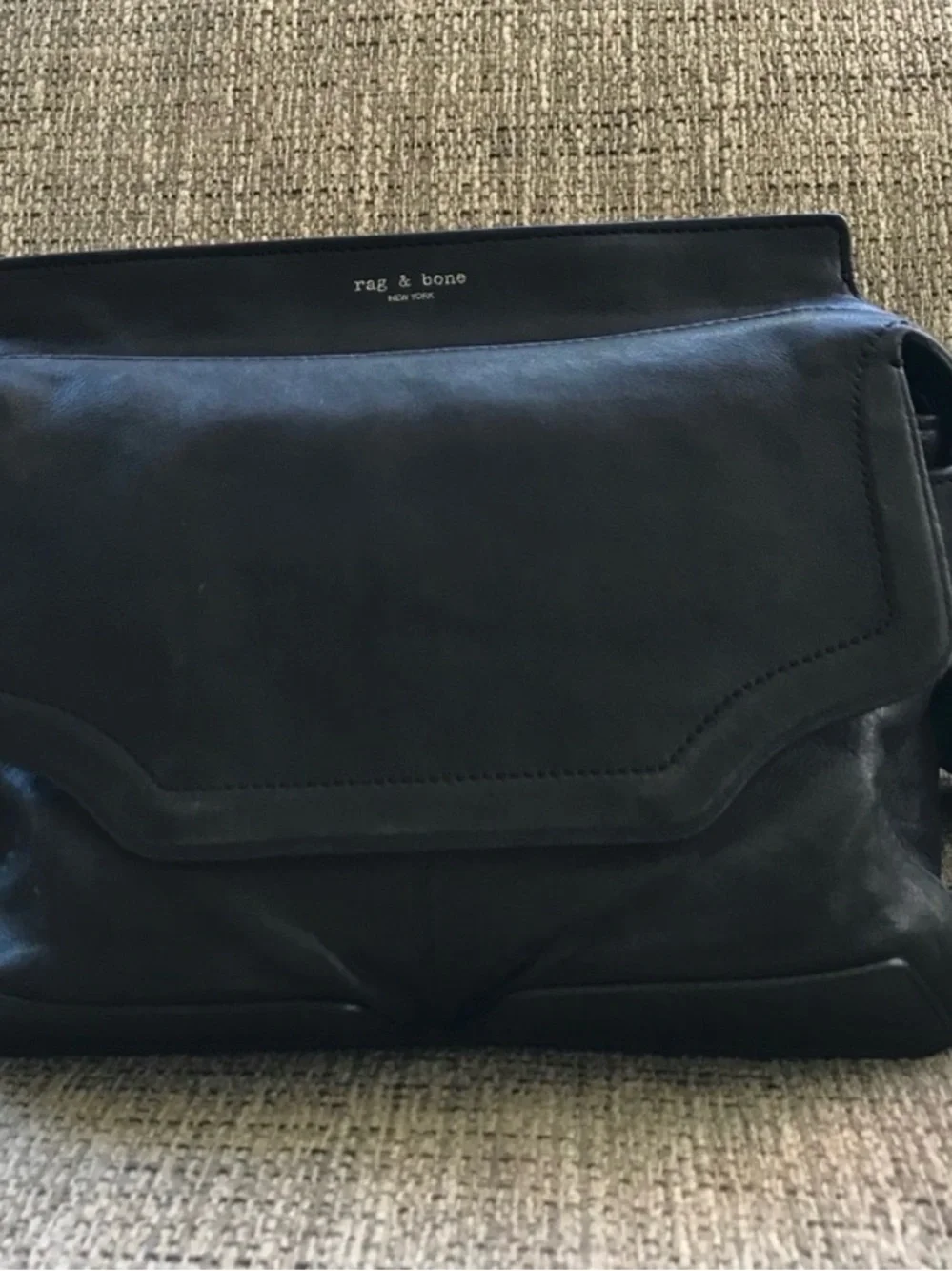 Rag & Bone black leather Pilot satchel